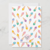 2e verjaardag | Rainbow Ice Cream uitnodiging (Achterkant)
