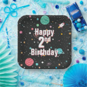 2e verjaardag Raketschepen en -planten Papieren Bordje (Feest)