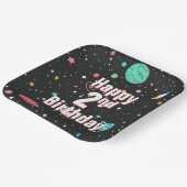 2e verjaardag Raketschepen en -planten Papieren Bordje (Gebogen)