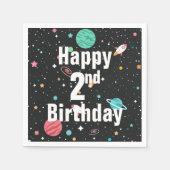 2e verjaardag Raketschepen en -planten Servet (Voorkant)