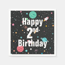 2e verjaardag Raketschepen en -planten Servet
