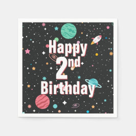 2e verjaardag Raketschepen en -planten Servet