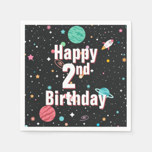 2e verjaardag Raketschepen en -planten Servet