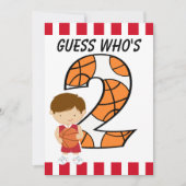 2e verjaardag: Red en White Basketball Player v2 Kaart (Voorkant)