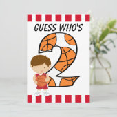 2e verjaardag: Red en White Basketball Player v2 Kaart (Staand voorkant)