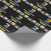 2e Verjaardag: Regenboog "2"; Aangepaste Foto's &  Cadeaupapier (Hoek)