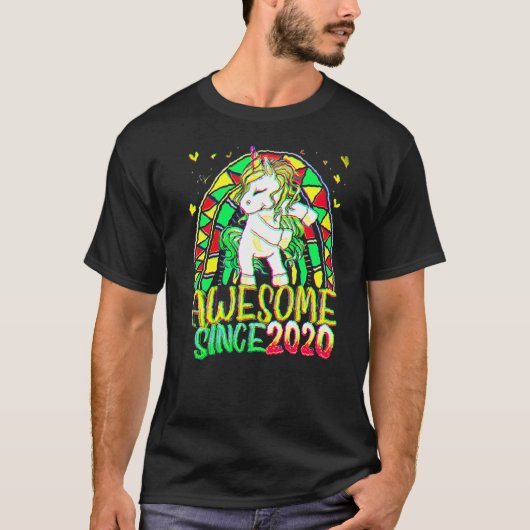 2e verjaardag regenboogjaar oud Flossonicorn G T-shirt (Voorkant)