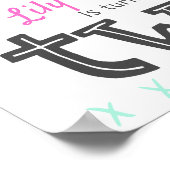 2e verjaardag Retro 90's Rainbow TWO Welkomstbord Poster (Hoek)