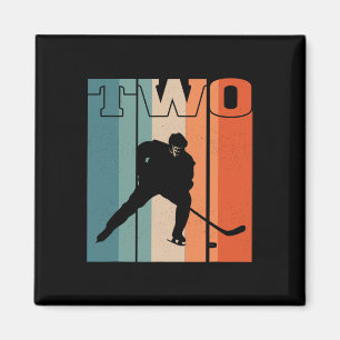 2e verjaardag Retro Ice Hockey 2 jaar oud Jongen m Magneet