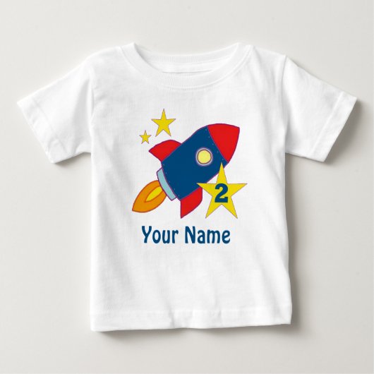 2e verjaardag Rocket gepersonaliseerd T-shirt (Voorkant)