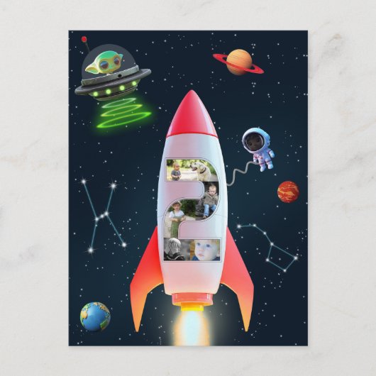 2e verjaardag Rocket Space | Grote collage met twe Briefkaart (Voorkant)