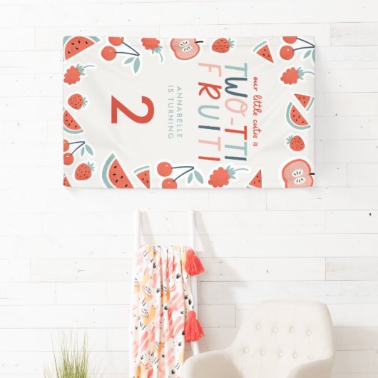 2e verjaardag rode zomer kinderfeest spandoek (Insitu)