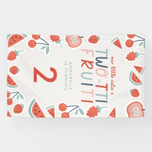 2e verjaardag rode zomer kinderfeest spandoek (Horizontaal)