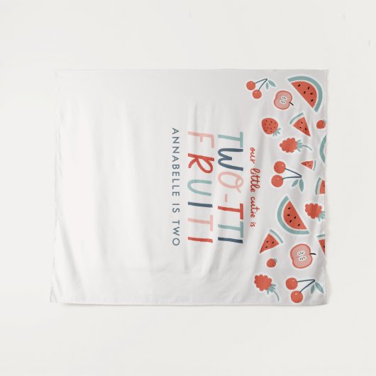 2e verjaardag rode zomer kinderfeest wandkleed (Voorkant (horizontaal))