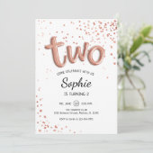 2e verjaardag - Roos Gold White Kaart (Staand voorkant)