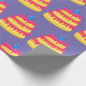 2e verjaardag Roze Cake Cadeaupapier (Hoek)