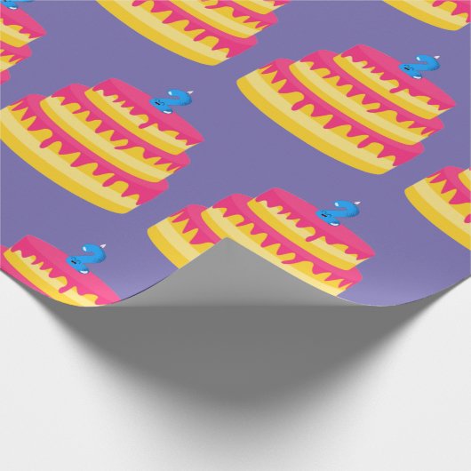 2e verjaardag Roze Cake Cadeaupapier (Hoek)