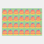 2e verjaardag Roze Cake Inpakpapier Vel (Voorkant 2)