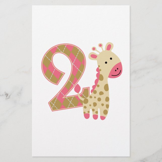 2e verjaardag Roze Giraffe (Voorkant)