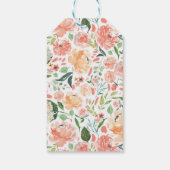 2e Verjaardag Roze Gouden Bloemen Krans Labels Cadeaulabel (Achterkant)