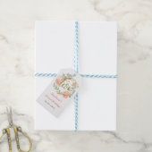 2e verjaardag Roze Gouden Bloemenkrans Labels Cadeaulabel (Met Touw)