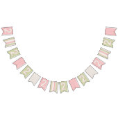 2e verjaardag Rustic Sage Green & Pink Floral Wood Vlaggetjes (Alle)