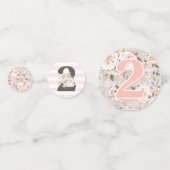 2e verjaardag Rustic Wood Shabby Chic Rozen Floral Confetti (Achterkanten)