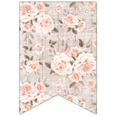 2e verjaardag Rustic Wood Shabby Chic Rozen Floral Vlaggetjes (Tweede vlag)