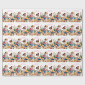 2e verjaardag Sandbox Girl Party Cadeaupapier (Vlak)