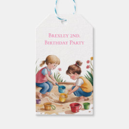 2e verjaardag Sandbox Girl Party Dank u Cadeaulabel