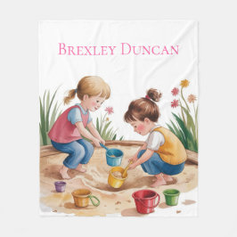 2e verjaardag Sandbox Girl Party Gift Fleece Deken