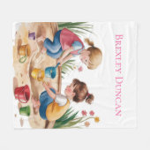2e verjaardag Sandbox Girl Party Gift Fleece Deken (Voorkant (Horizontaal))