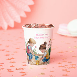 2e verjaardag Sandbox Girl Party Papieren Bekers