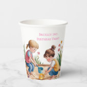 2e verjaardag Sandbox Girl Party Papieren Bekers (Voorkant)