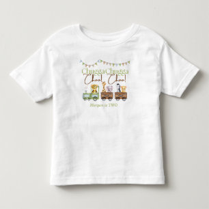 2e Verjaardag Schattig Chugga Aquarel Dieren Trein Kinder Shirts