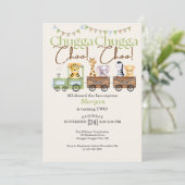 2e Verjaardag Schattige Chugga Waterverf Dierentre Kaart (Staand voorkant)