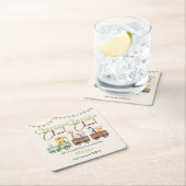 2e Verjaardag Schattige Chugga Waterverf Dierentre Kartonnen Onderzetters (Insitu)