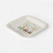 2e Verjaardag Schattige Chugga Waterverf Dierentre Papieren Bordje (Gebogen)