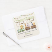 2e Verjaardag Schattige Chugga Waterverf Dierentre Vierkante Sticker (Envelop)