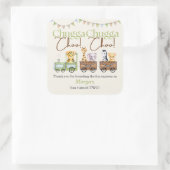 2e Verjaardag Schattige Chugga Waterverf Dierentre Vierkante Sticker (Tas)