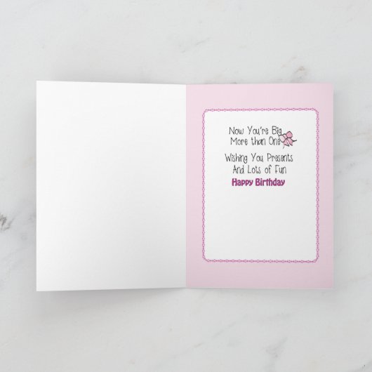 2e Verjaardag Schattige Roze Ballerina Sweet Schat Kaart (Binnen)