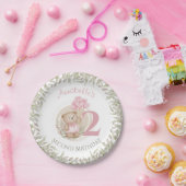 2e Verjaardag Schattige Teddy Bear Hartballonnen R Papieren Bordje (Feest)