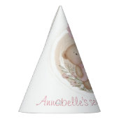 2e Verjaardag Schattige Teddy Bear Roze Party Pett Feesthoedjes (Links)