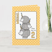 2e verjaardag Schattigee Cartoon voor Kids Funny H Kaart (Voorkant)