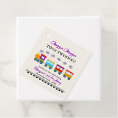 2e verjaardag Schattigee kleurrijke trein Bedankjes Labels (In situ)