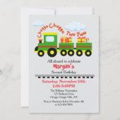 2e verjaardag Schattigee kleurrijke trein met Cade Kaart (Voorkant)