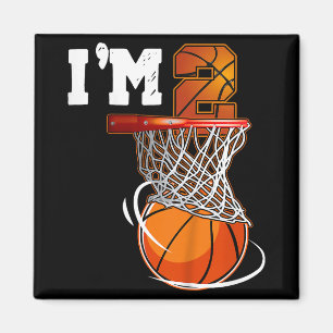 2e Verjaardag Shirt Boy Basketbal Kinder Twee Jaar Magneet