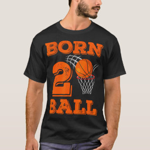 2e Verjaardag Shirt Boy Born 2 Ball Basketbal Spor