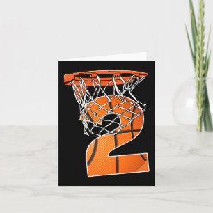 2e verjaardag sport 2 jaar oud basketbal 2 jongens kaart