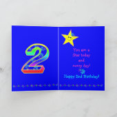 2e verjaardag ster voor meisje kaart (Binnen)